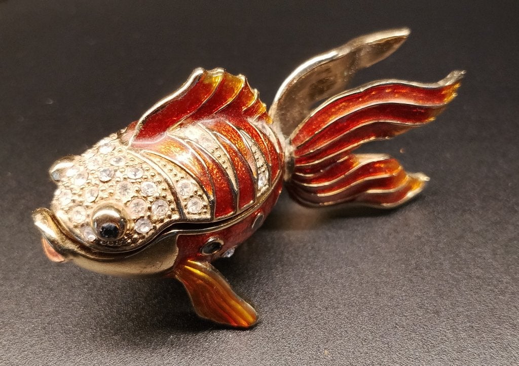 Luxe en unieke pillen "doosje" in de vorm van een vis., Sieraad, Handgemaakt, Ophalen of Verzenden, 5 cm