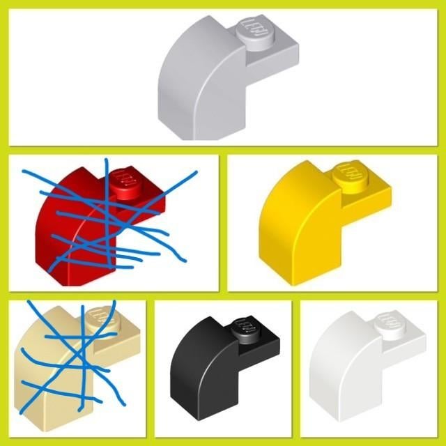 lego 1x1 boogjes in kleuren, meerdere op voorraad, Ophalen of Verzenden, Nieuw, MOC (eigen creatie), Lego