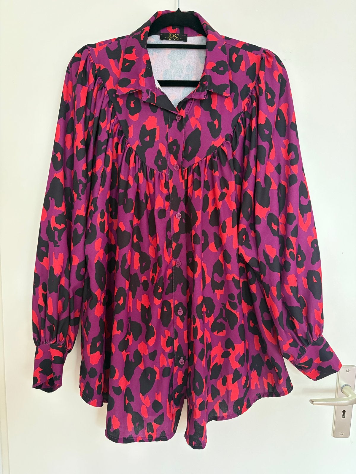 Panterstore Blouse One Size - Paars/Rood Panterprint, Kleding | Dames, Ophalen of Verzenden, Nieuw, Maat 46/48 (XL) of groter