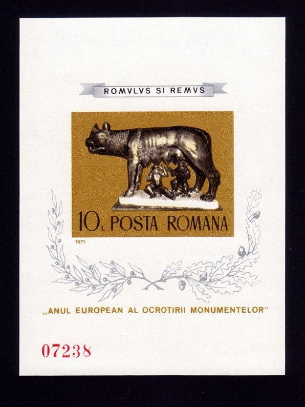 Roemenië, Romulus en Remus, Mi. blok 122 postfris, Verzenden, Overige landen, Postfris