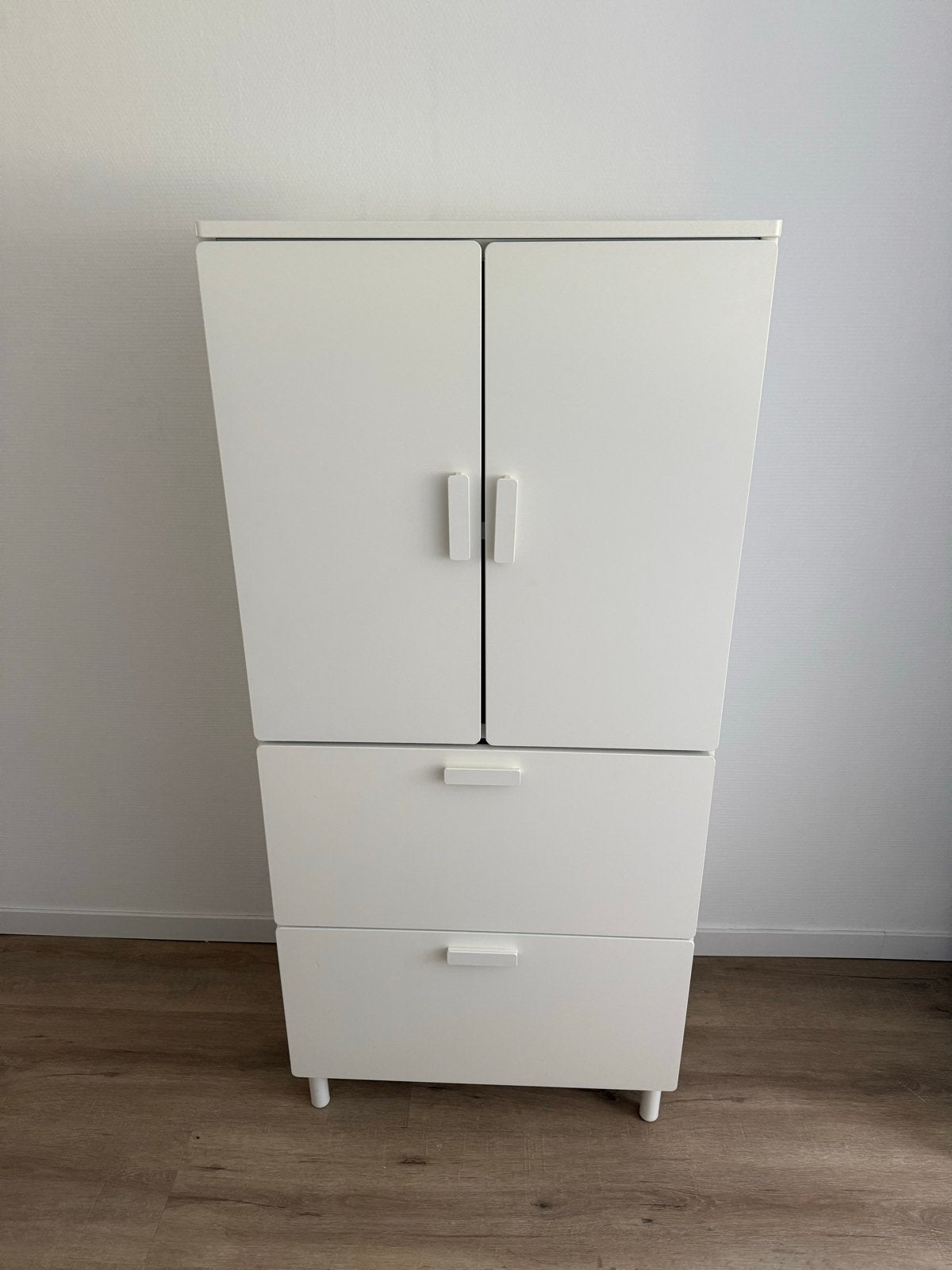 Witte Ikea kast met lades en deuren, Ophalen, Gebruikt, 100 tot 150 cm, 50 tot 100 cm