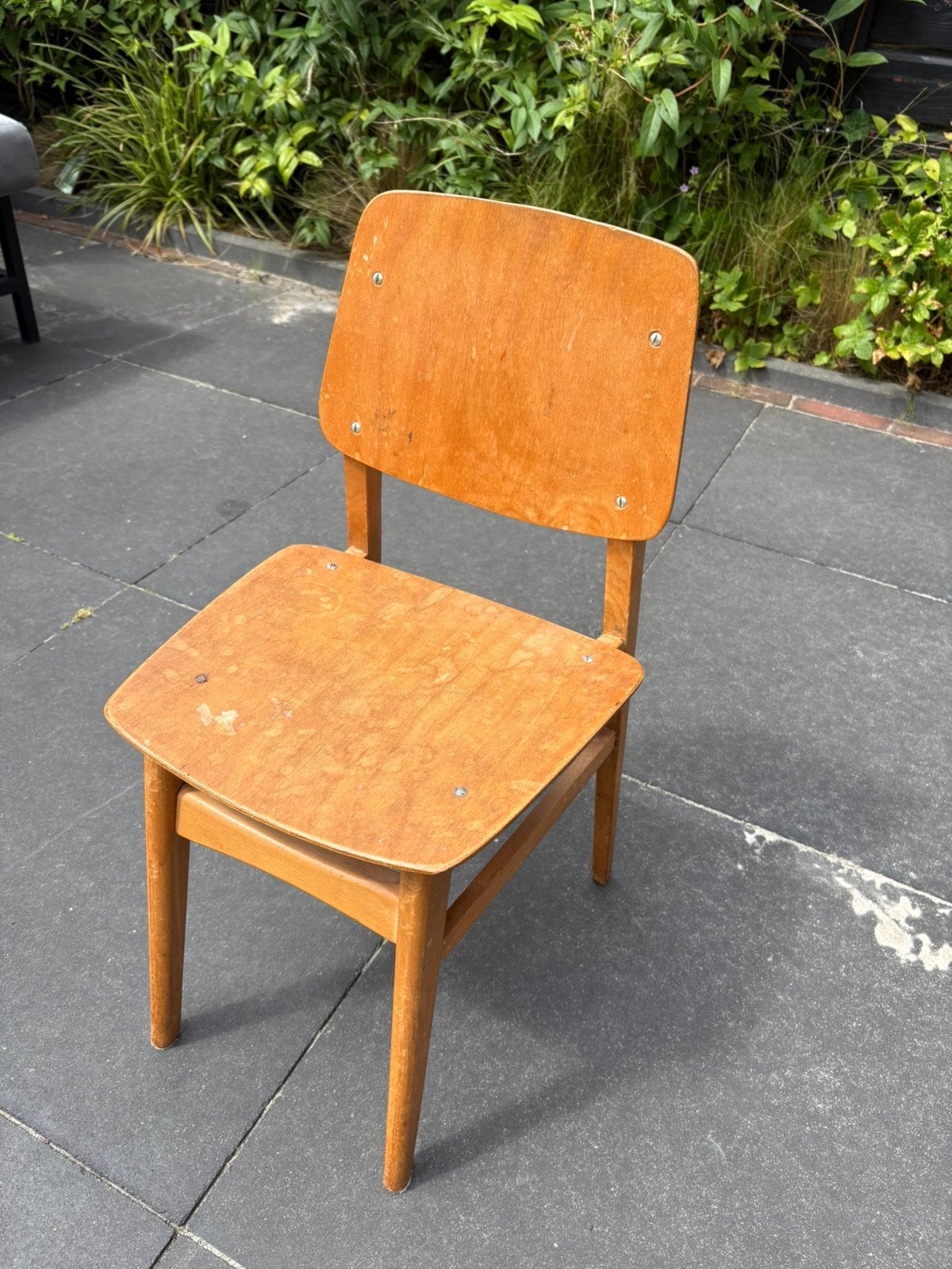 Vintage houten bureaustoeltje, Ophalen, Gebruikt, Stoel(en)