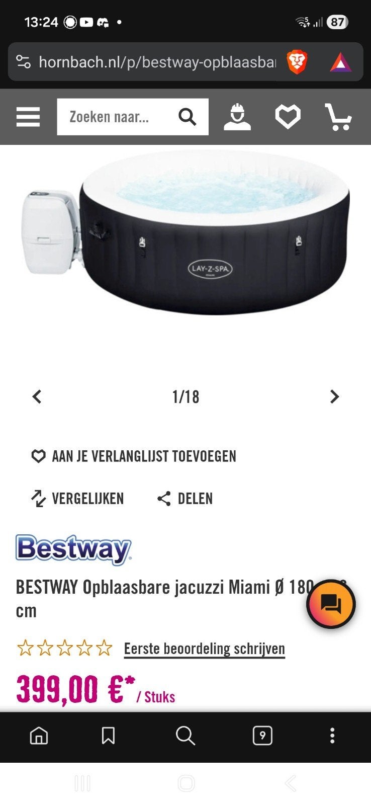 Jacuzzi (opblaasbaar) - half jaar oud, met klein lek, Ophalen of Verzenden