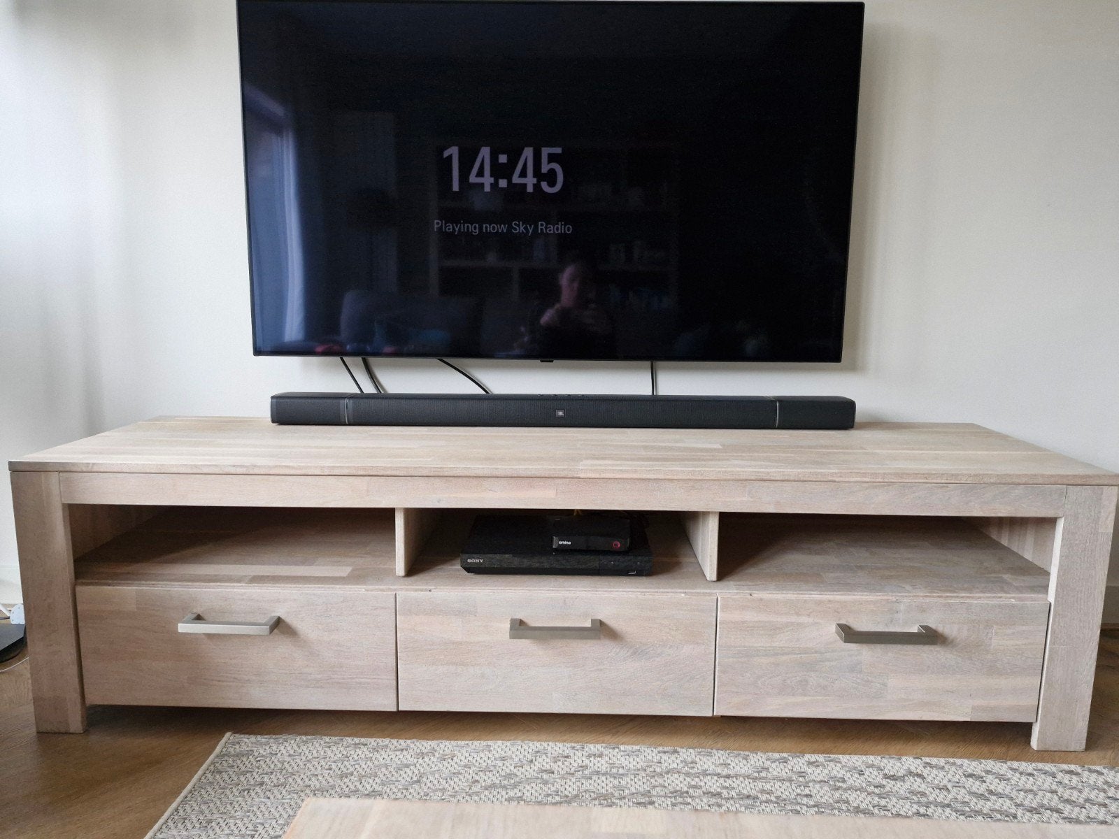 WOOOD Eikenhouten TV-meubel, Ophalen, Gebruikt, Modern, Scandinavisch, 150 tot 200 cm