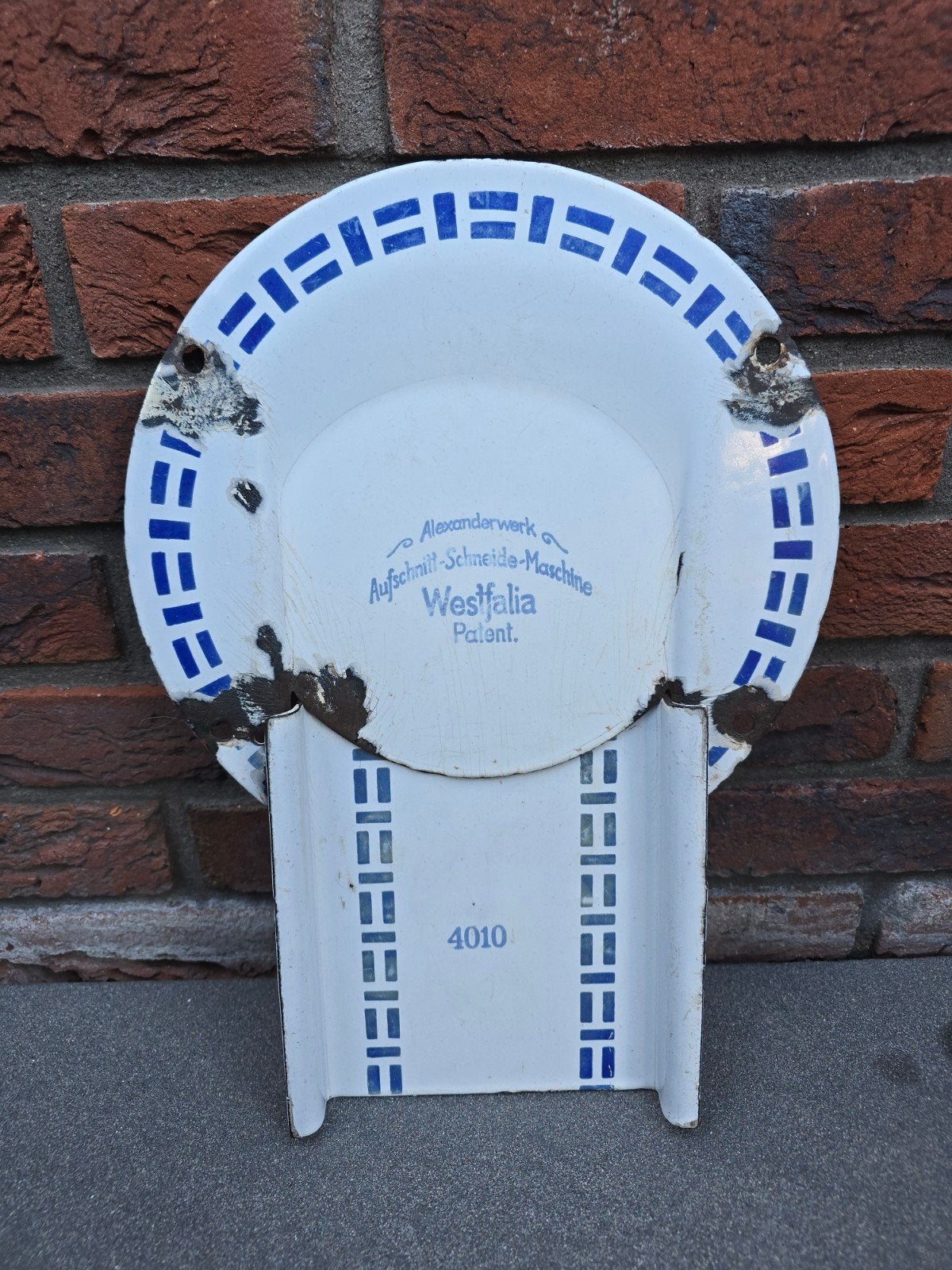 Antieke emaille plaat(en) Alexanderwerk westfalia 4010 €39, Ophalen of Verzenden