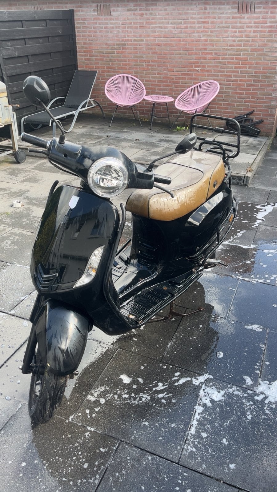 Zwarte Retro Scooter AGM / BTC La Souris look  Zonder accu⁠, Fietsen en Brommers, Gebruikt, Benzine, Ophalen, Overige merken