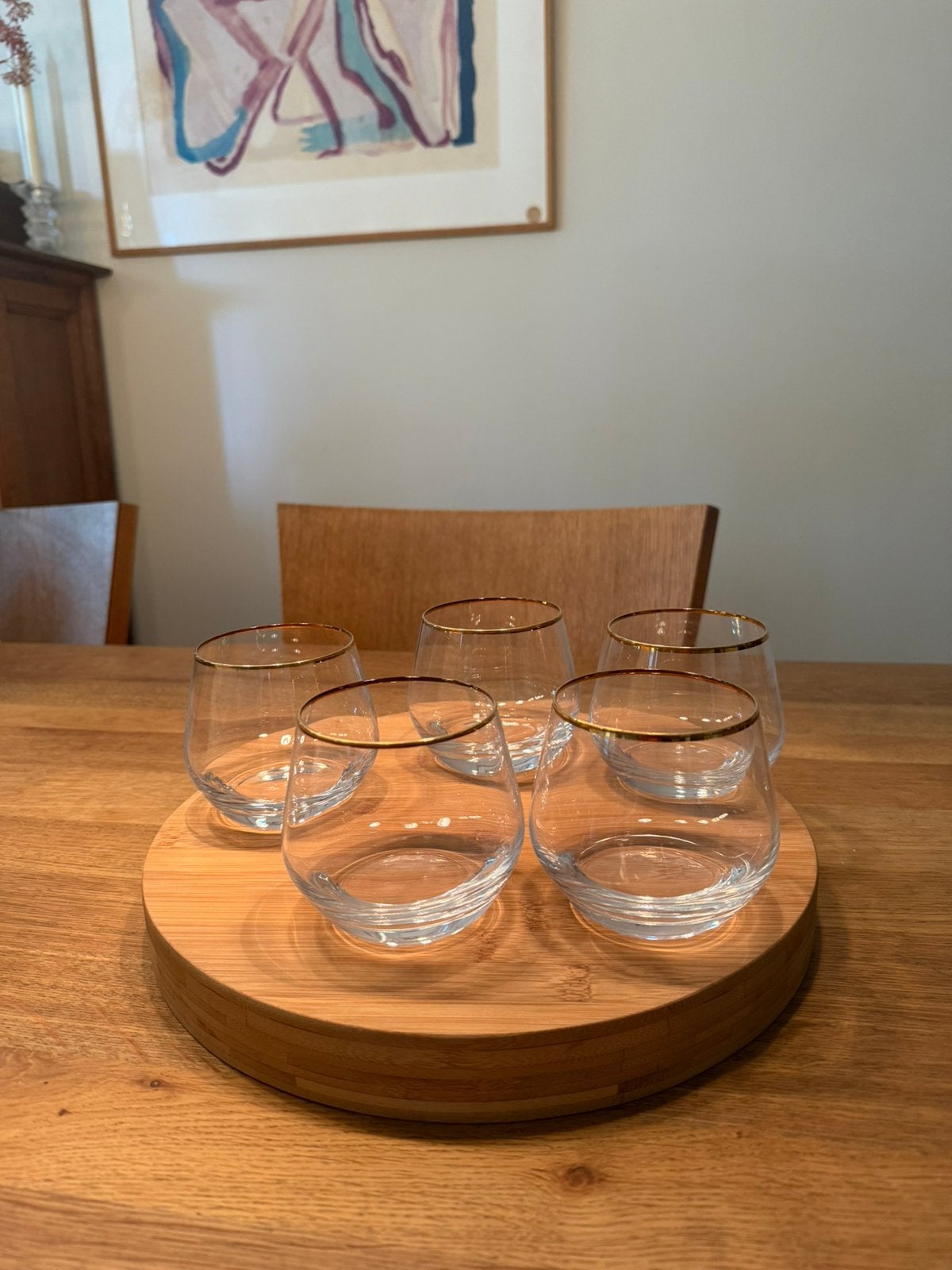 4 Vintage whiskey cognac wijn waterglazen, Glas, Ophalen of Verzenden, Gebruikt, Set