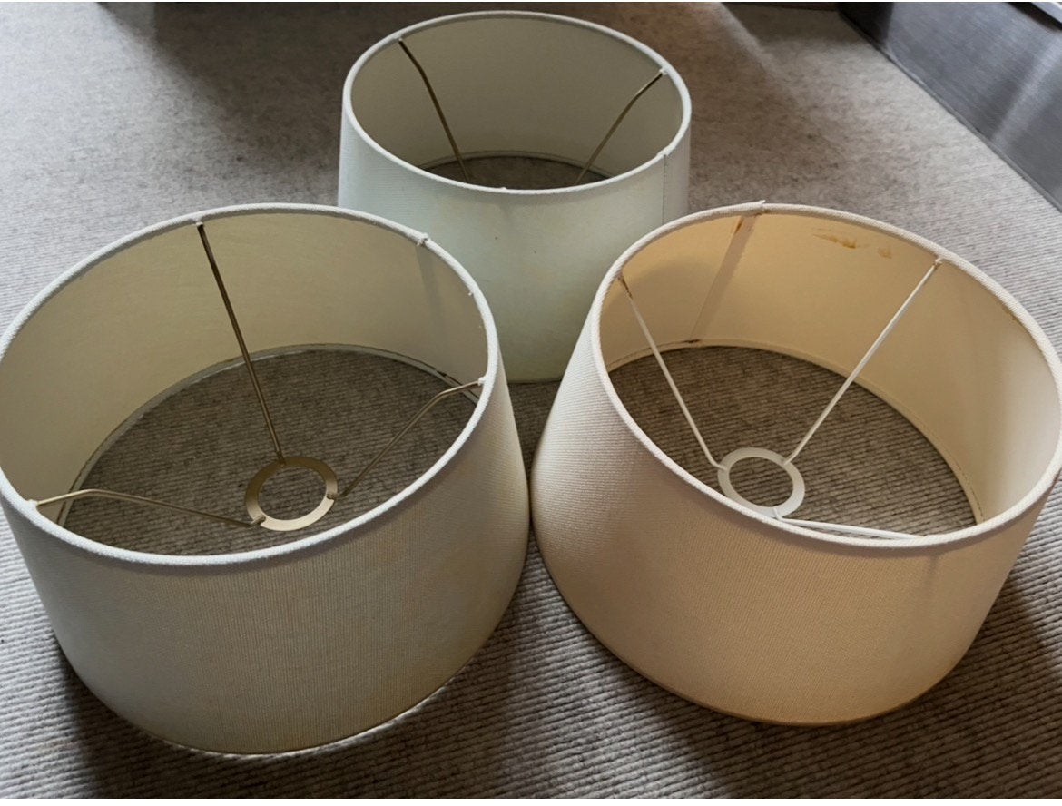 Lampenkappen, Ophalen of Verzenden, Gebruikt, Beige, Rond