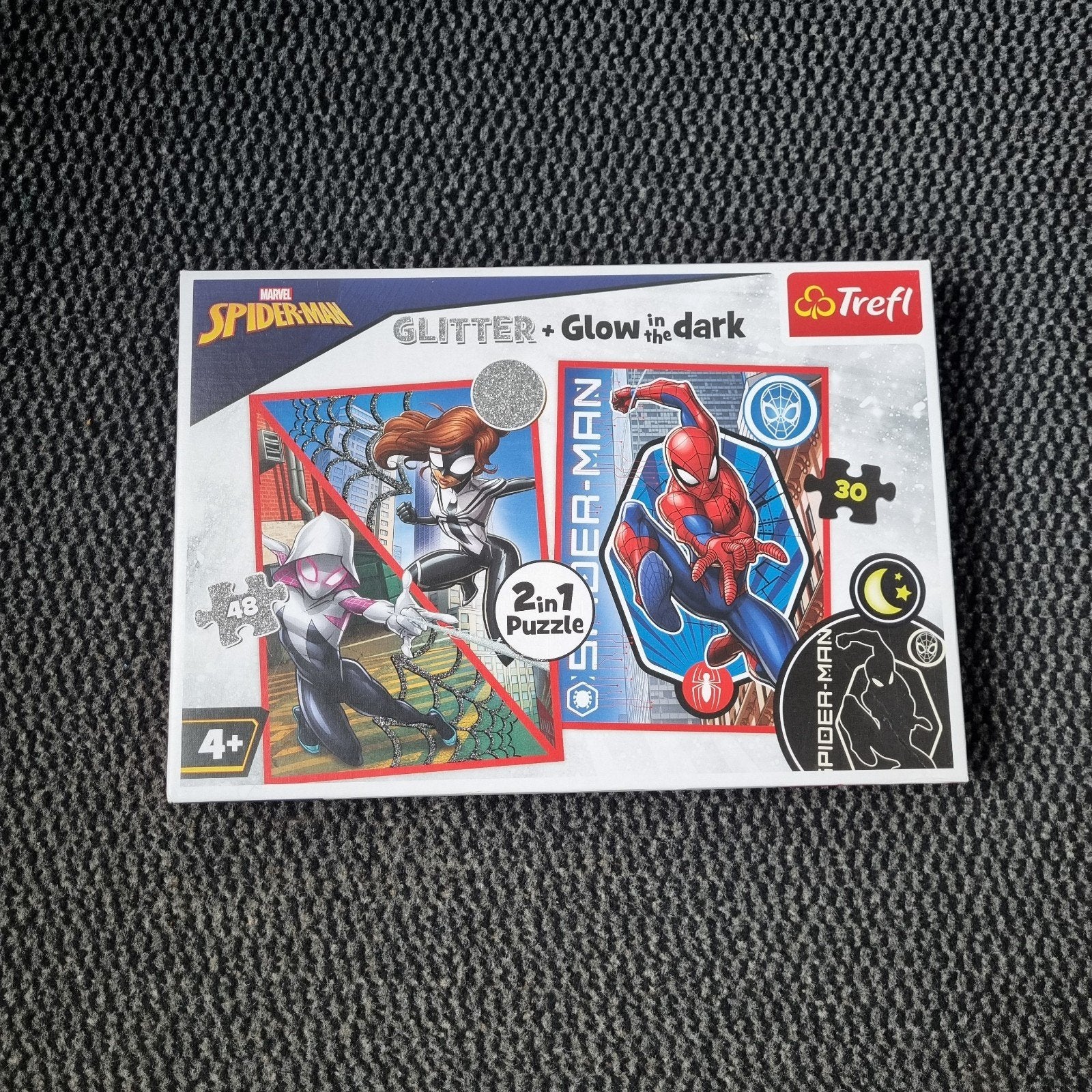Spiderman 2 in 1 puzzel glitter glow in the dark, Ophalen of Verzenden