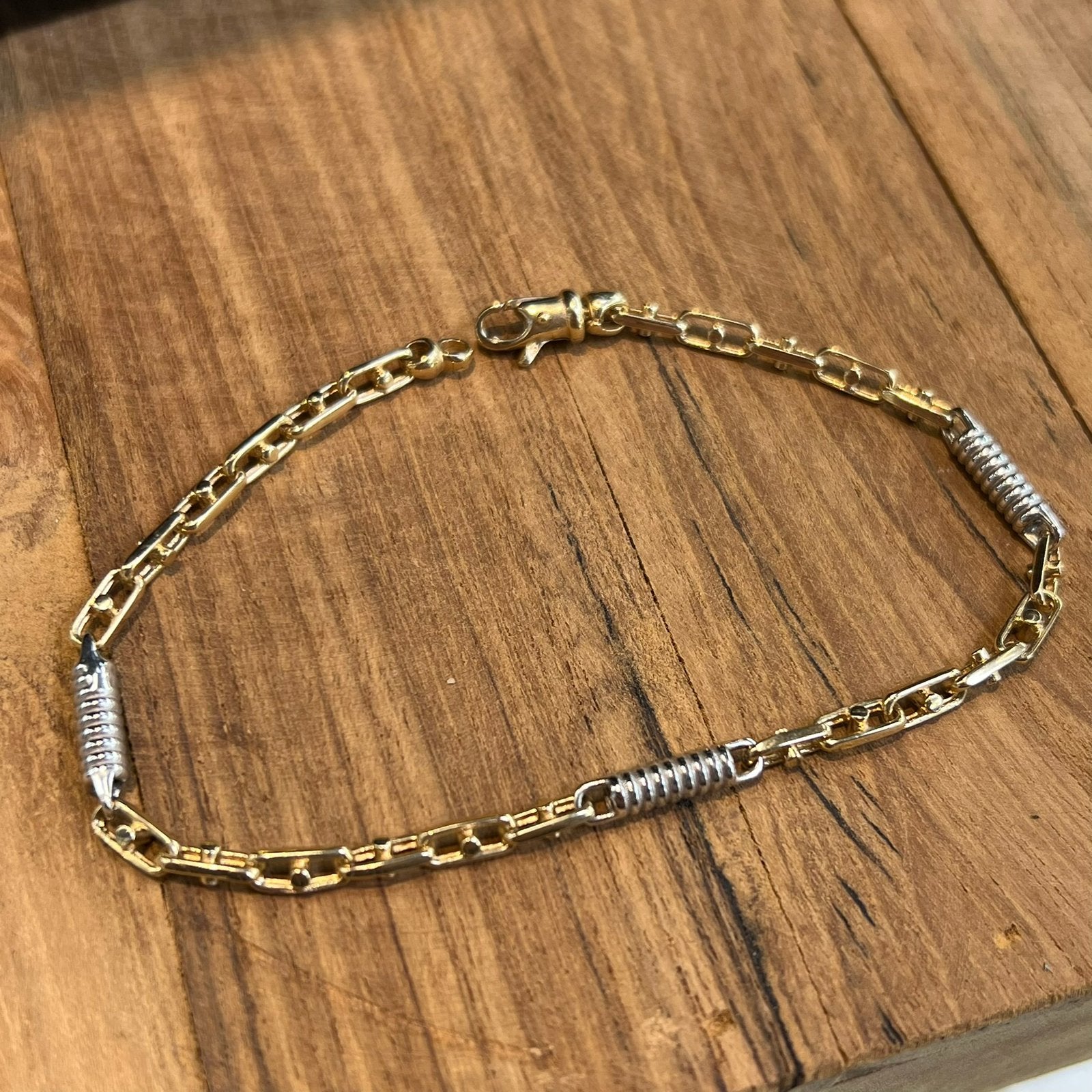 Gouden armband 14 karaat goud monte carlo massief, Ophalen of Verzenden, Zo goed als nieuw, Goud