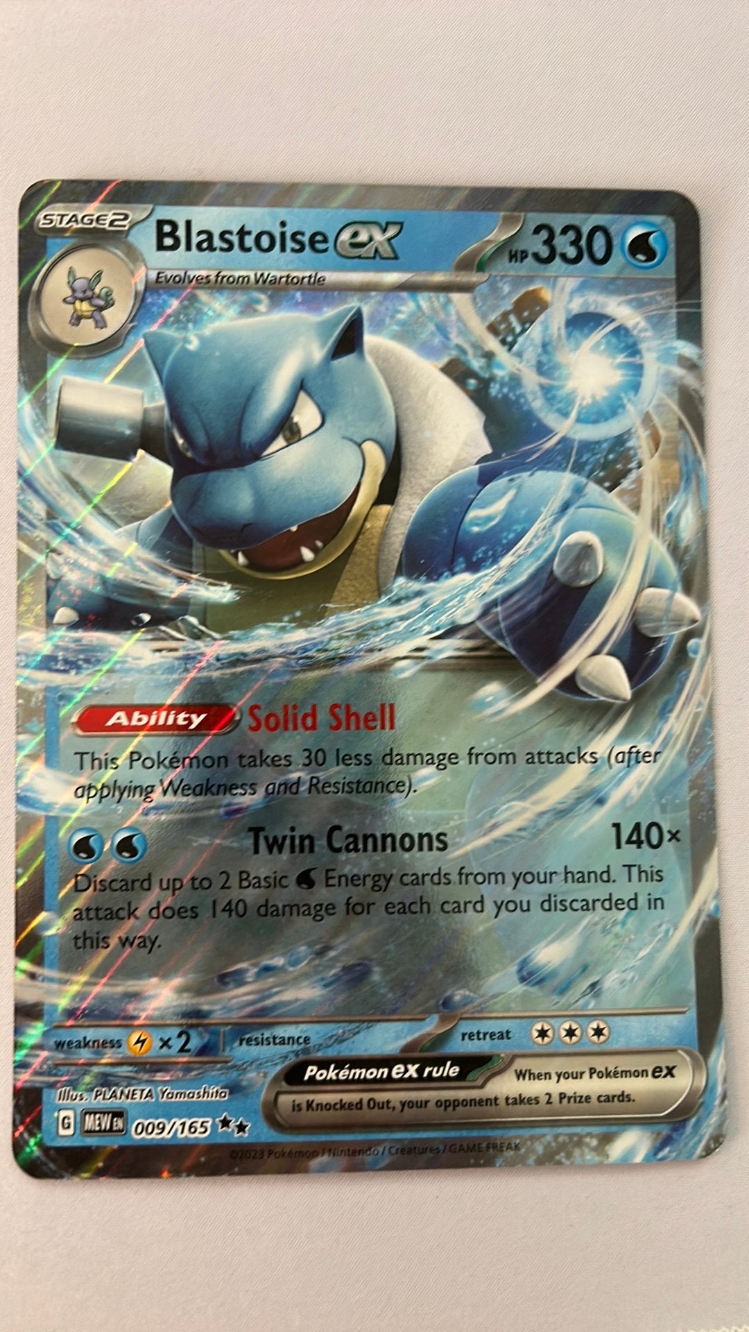 Pokemon Jumbo kaart Blastoise EX 009/165, Ophalen of Verzenden, Zo goed als nieuw