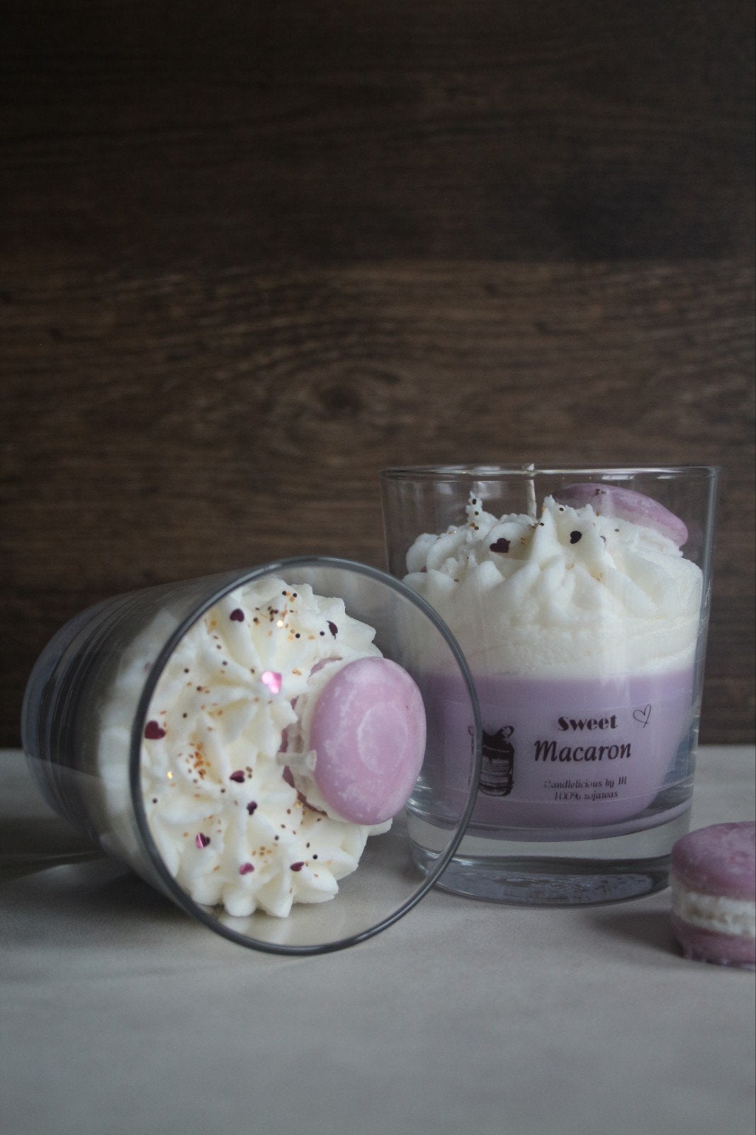 Paars / lila macaron kaars. Nieuw!, Ophalen of Verzenden, Nieuw, Paars, Kaars