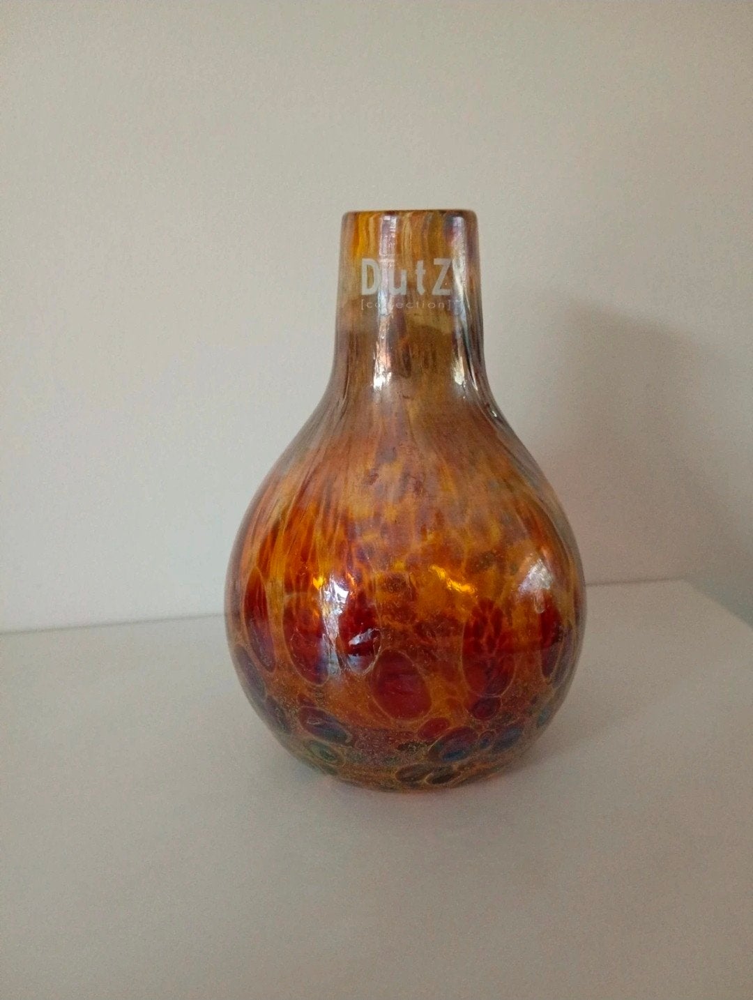Dutz Collection Glazen Vaas - Amber/Oranje, Ophalen of Verzenden