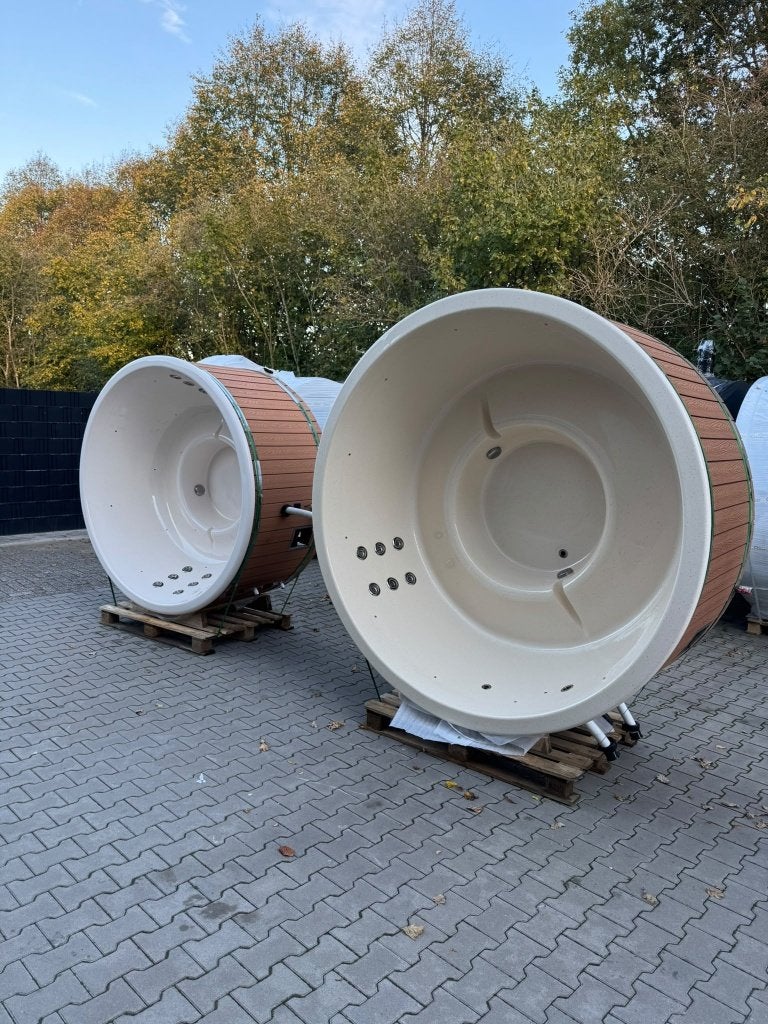 Tweedehands Hottubs XL & XXL | Met Warmtepomp | Gebruikt, Tuin en Terras, Ophalen of Verzenden, Gebruikt, Trap, Vast