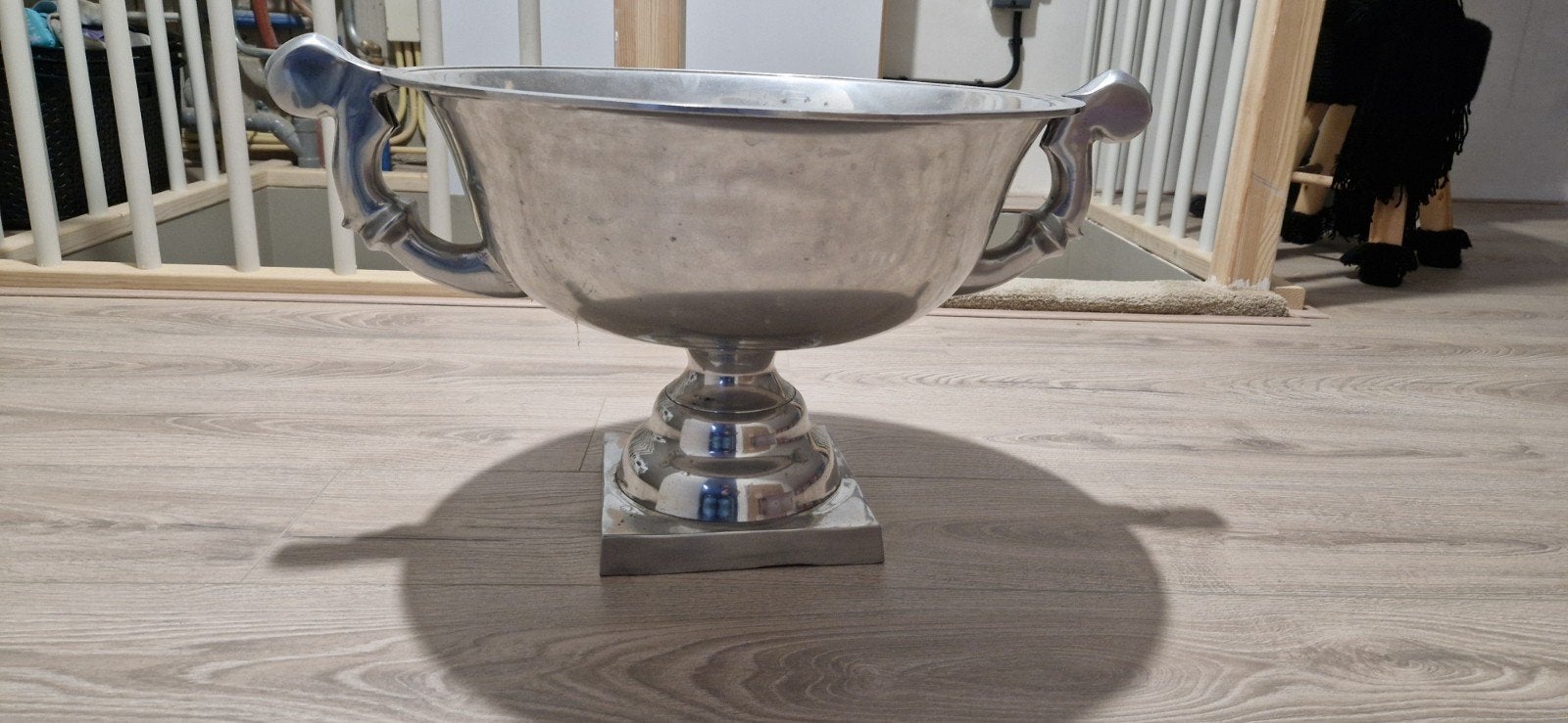 mooie grote " zilveren" schaal., Ophalen, Rond