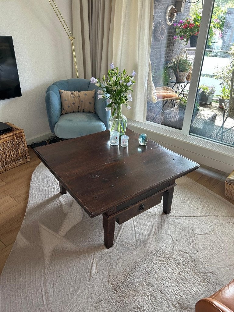 Salontafel bakkerskist/ kisttafel met schuifblad, Ophalen