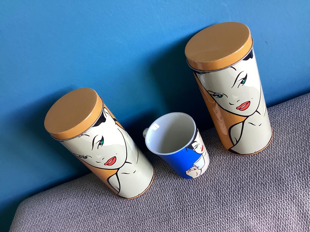 Luc Verschuuren blik kopje, Verzamelen, Blikken, Ophalen of Verzenden, Gebruikt, Koffie
