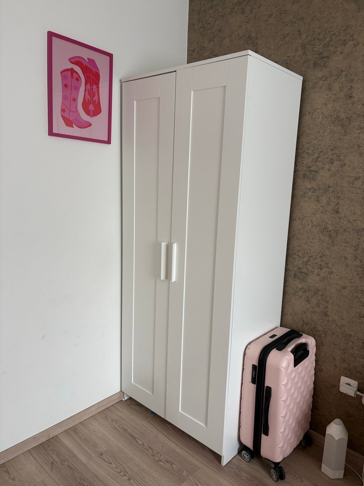 Witte kledingkast met twee deuren 2x, Ophalen, Gebruikt, 50 tot 100 cm, 150 tot 200 cm