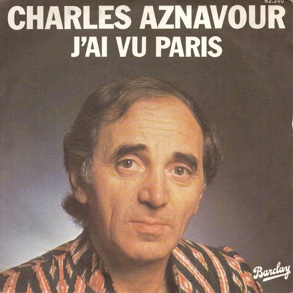 Charles Aznavour - J'ai Vu Paris (Single), Fotohoes, Ophalen of Verzenden, Gebruikt, Pop