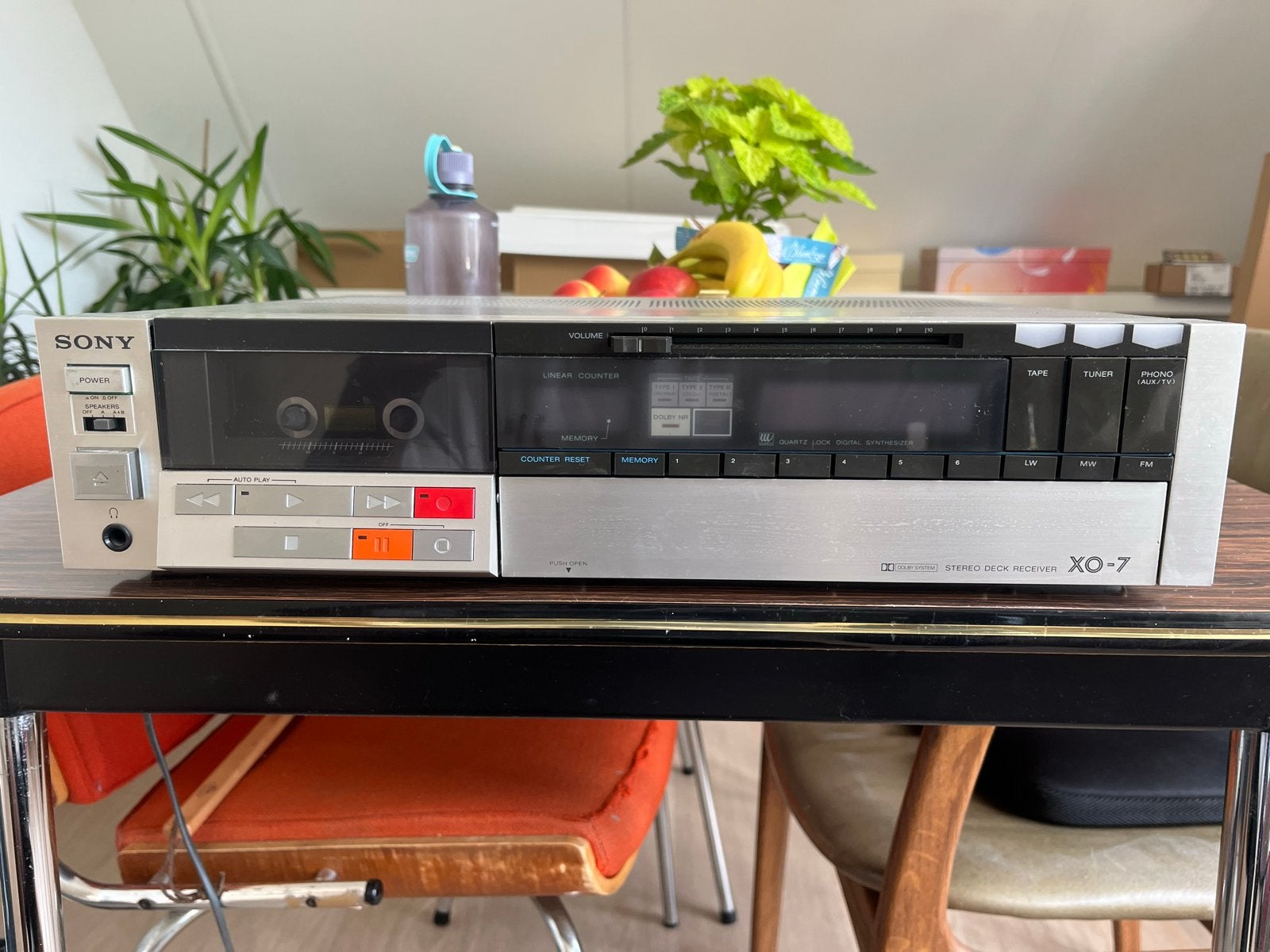 Sony XO-7 Stereo Deck Receiver - Vintage Cassette Speler, Ophalen of Verzenden, Enkel, Sony, Tiptoetsen