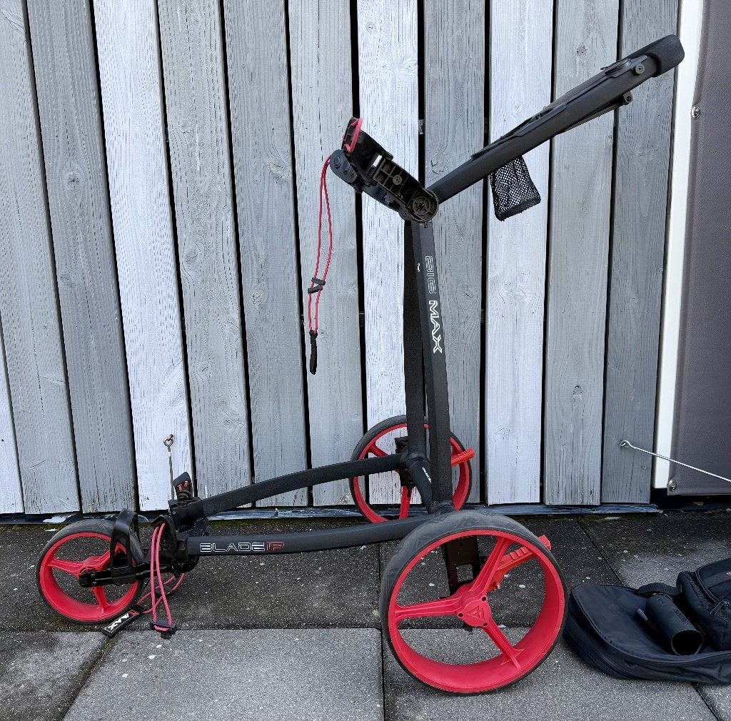 Big Max Blade IP push trolley met Aqua golftas en Cool tas, Ophalen, Zo goed als nieuw, Golfkar, Overige merken
