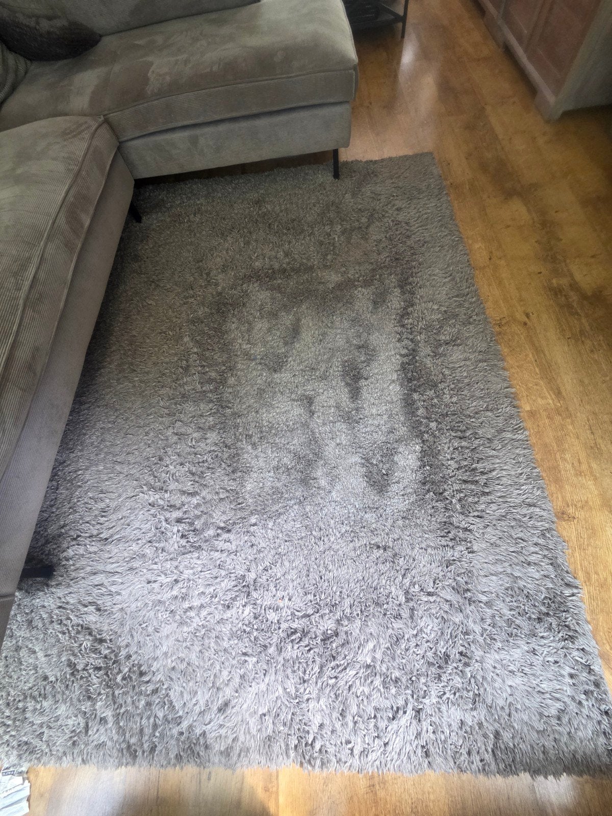 Grijs vloerkleed 160x230 cm - moet gereinigd, Huis en Inrichting, Stoffering | Tapijten en Kleden, Ophalen, Gebruikt, 150 tot 200 cm