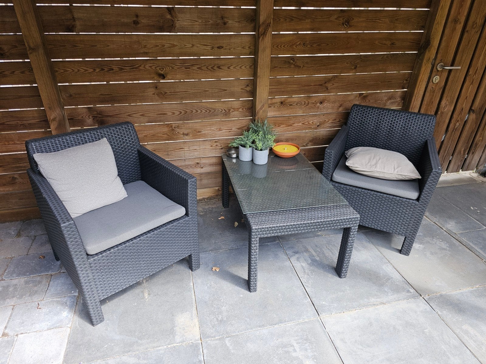 Tuinset / loungeset antraciet, Tuin en Terras, Ophalen, Zo goed als nieuw, Bank
