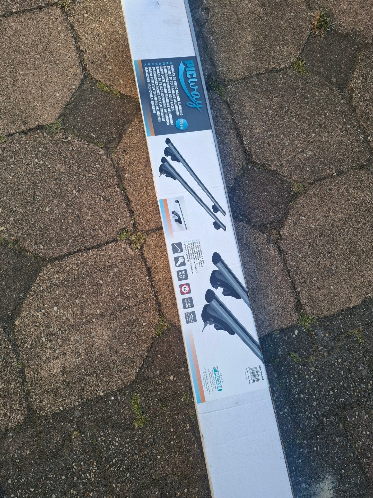 Picway dakdragers aluminium 135 cm met slot, Ophalen, Gebruikt