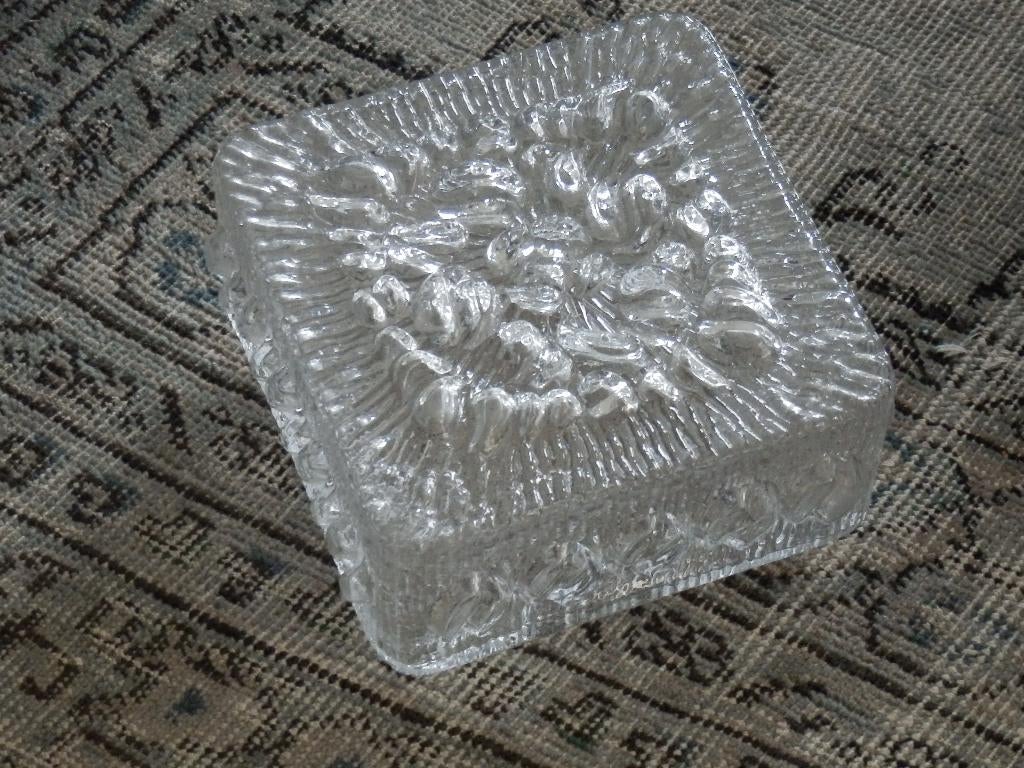 Oude glazen plafondlamp, Huis en Inrichting, Ophalen of Verzenden, Gebruikt, Glas, Vintage