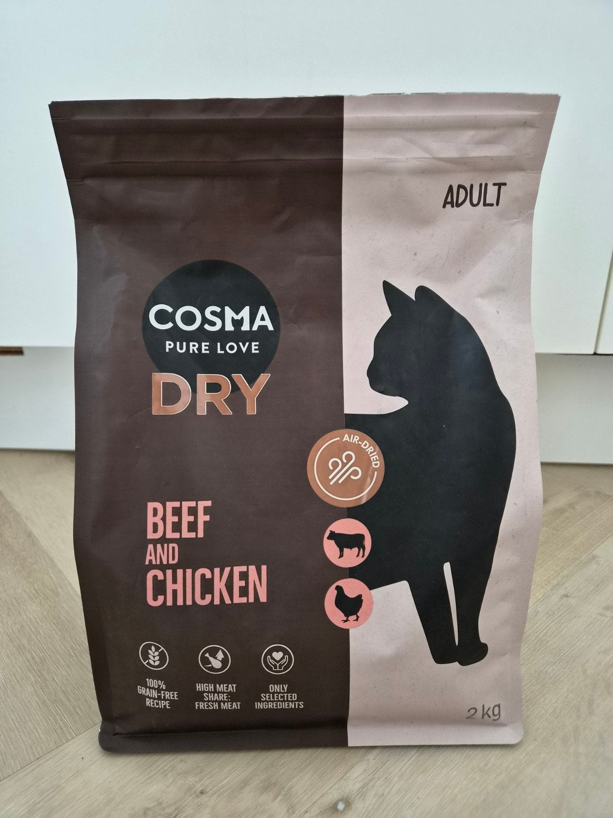 Cosma Pure Love Dry Beef & Chicken – 1,39 kg, Ophalen of Verzenden, Zo goed als nieuw