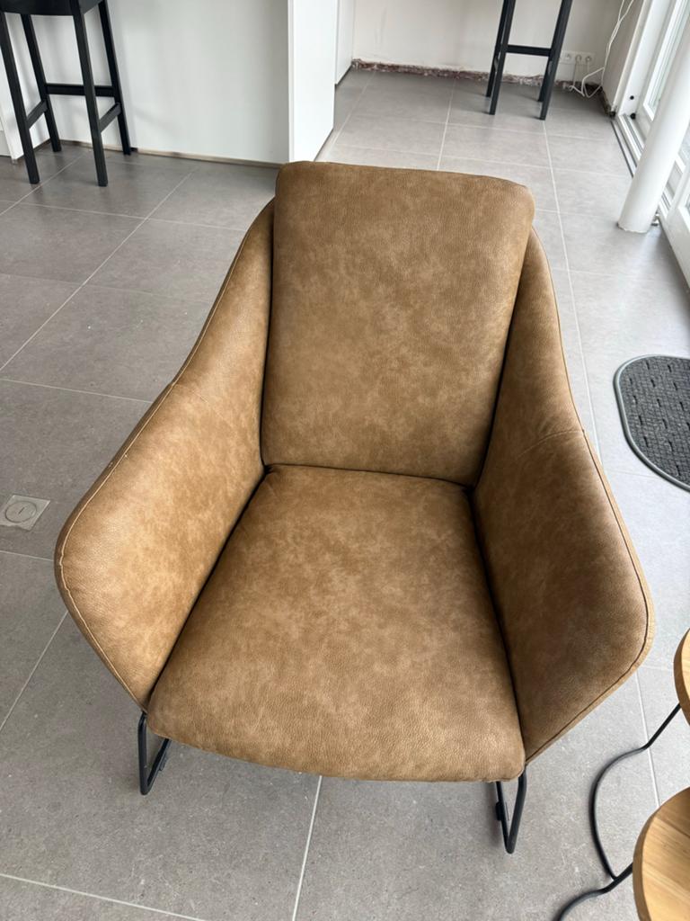 Bay Loungestoel Bora Mocka - Comfortabele Fauteuil, 75 tot 100 cm, Ophalen of Verzenden, Zo goed als nieuw, Stof