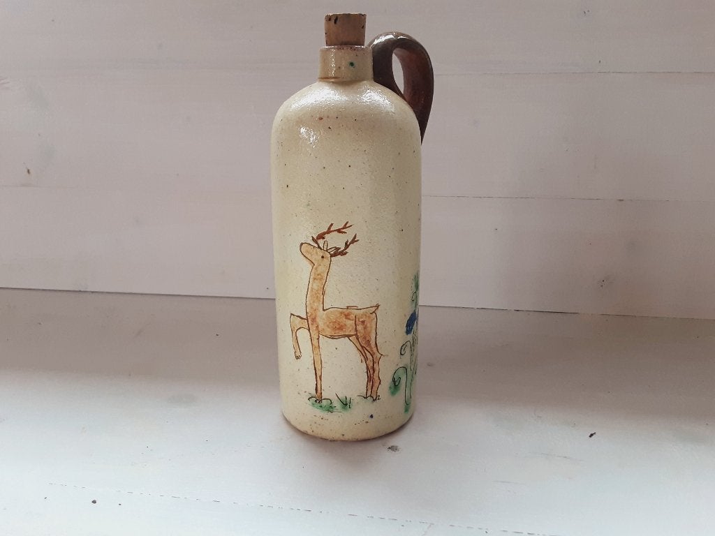 Zweedse Vintage Ystad Handgeschilderd Keramiek Jeneverkaraf, Antiek en Kunst, Ophalen