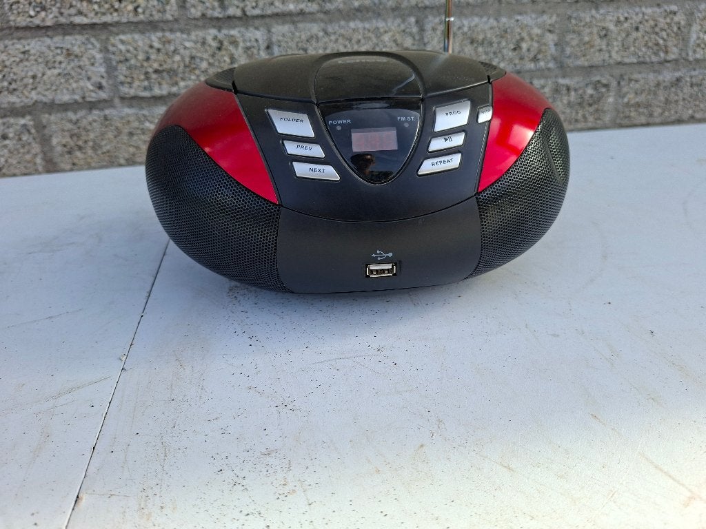 rode draagbare radio en usb en cd speler lenco, Audio, Tv en Foto, Radio's, Ophalen of Verzenden, Zo goed als nieuw