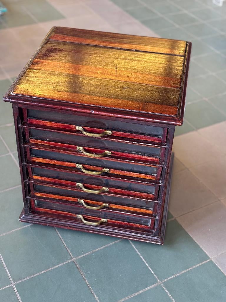 Antiek Naaigarenkastje Donkerbruin, Antiek en Kunst, Curiosa en Brocante, Ophalen