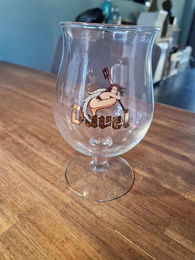 Duvel bierglas 2001 hop duivelin, Ophalen of Verzenden, Zo goed als nieuw, Overige merken, Glas