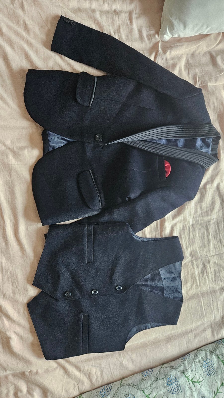 Donkerblauw 3-delig trouwpak voor jongen (5-6 jaar), Ophalen of Verzenden, Zo goed als nieuw, Jongen