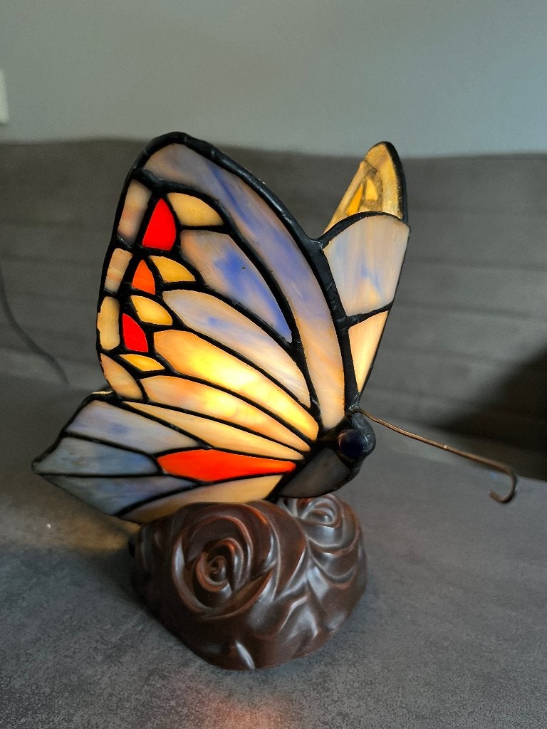 Mooie Tiffany Vlinder Lamp, Gebruikt, Tiffany lamp, Overige stijlen, Ophalen of Verzenden