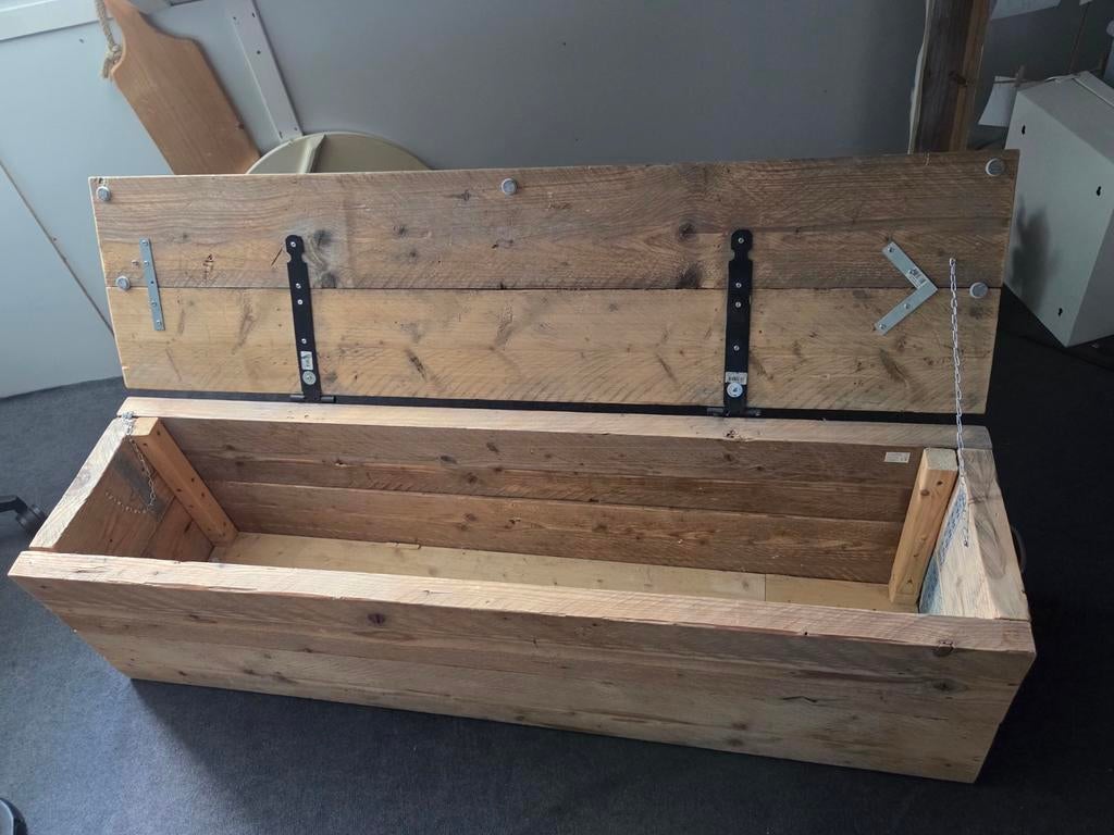 Stevige kist/bank steigerhout, Ophalen, Minder dan 50 cm, Minder dan 50 cm