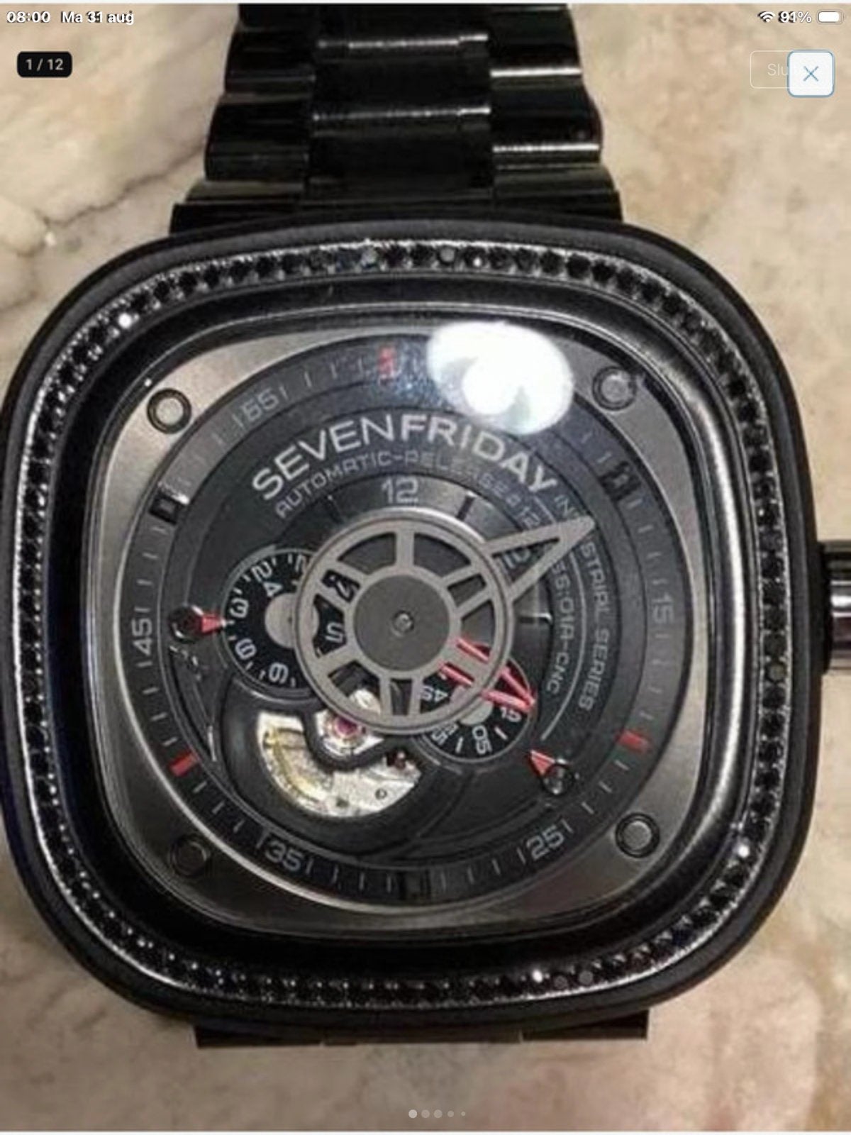 Sevenfriday P3C/06 Racer III heren horloge, Overige merken, Staal, Polshorloge, Ophalen of Verzenden