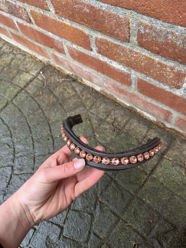 Bruine frontriem, Dieren en Toebehoren, Paarden en Pony's | Hoofdstellen en Tuigage, Ophalen of Verzenden, Zo goed als nieuw, Dressuur