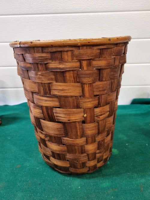 prullenmand vintage gevlochten bamboe, Ophalen of Verzenden, 'T Olde Gre-j, Info@toldegrej.nl, Endepoelstraat 20f Didam
