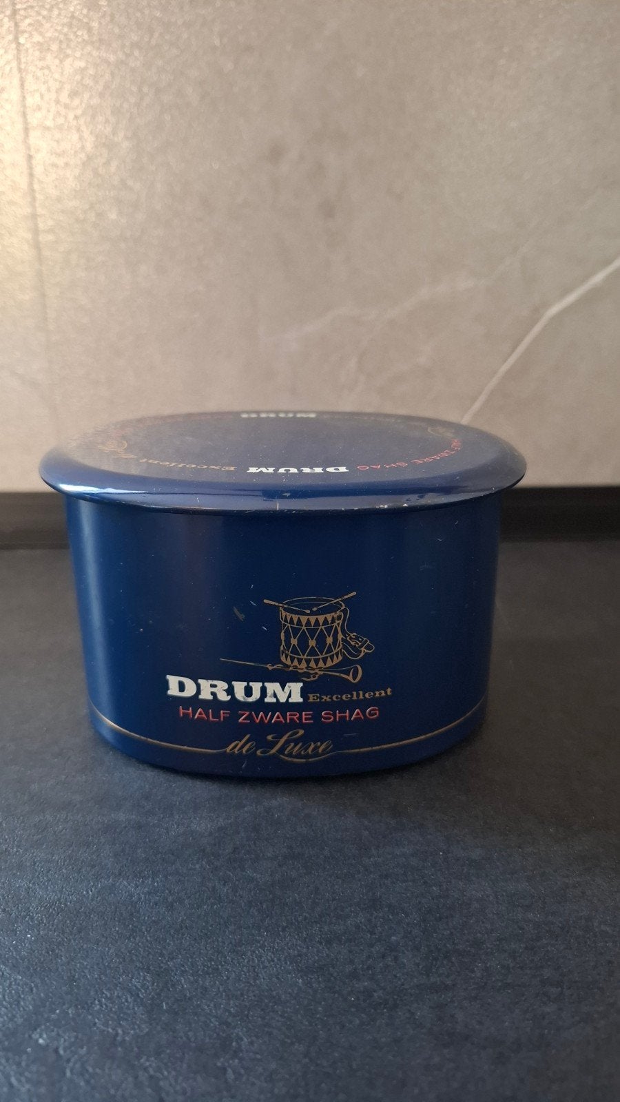 Vintage Drum Tabaksblik - Half Zware Shag de Luxe, Ophalen of Verzenden