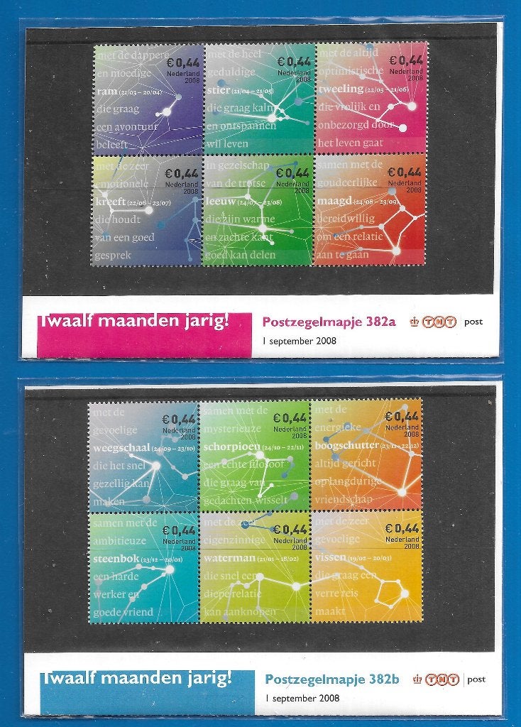 Postzegelmapje 382 A & B - Twaalf maanden jarig!, Postzegels en Munten, Postzegels | Nederland, Verzenden, Na 1940, Postfris