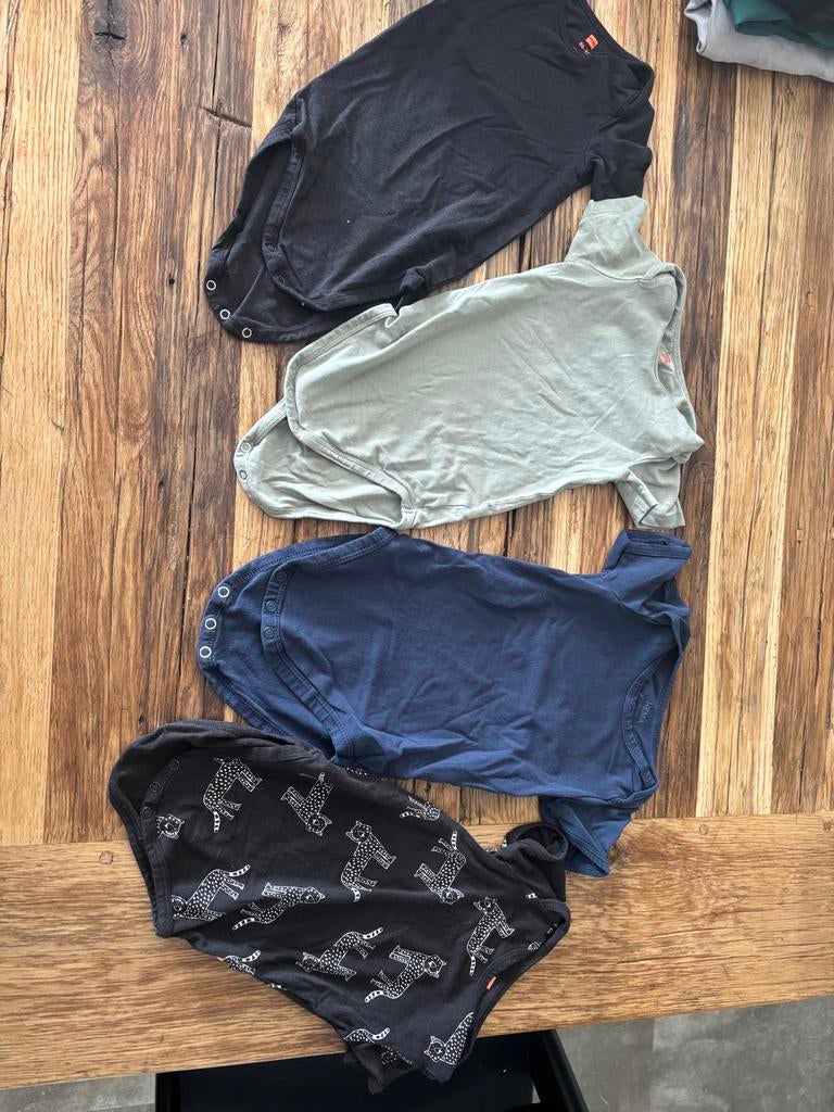 11 Rompers Maat 86/92: Bamboo, Kattenprint, Groen & Blauw, Ophalen of Verzenden, Gebruikt, Jongetje of Meisje