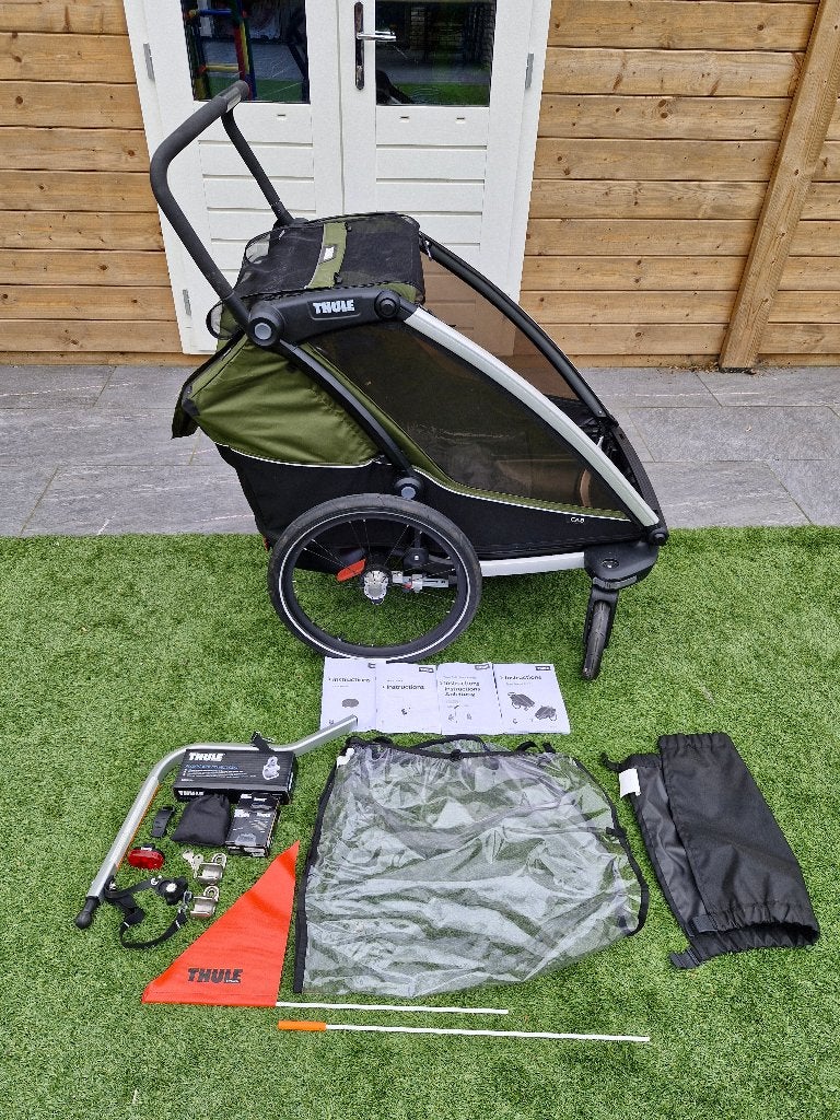 Thule Chariot Cab 2 - fietskar - Cypress green, Ophalen, Gebruikt, Opvouwbaar, 40 tot 60 kg