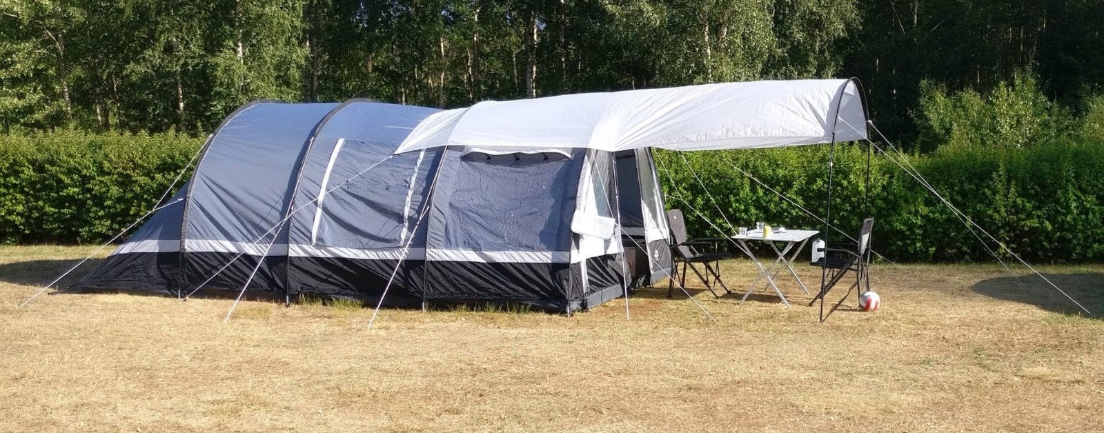 Obelink Lugano 6 Plus tunneltent met luifel, Ophalen, Gebruikt, Meer dan 6