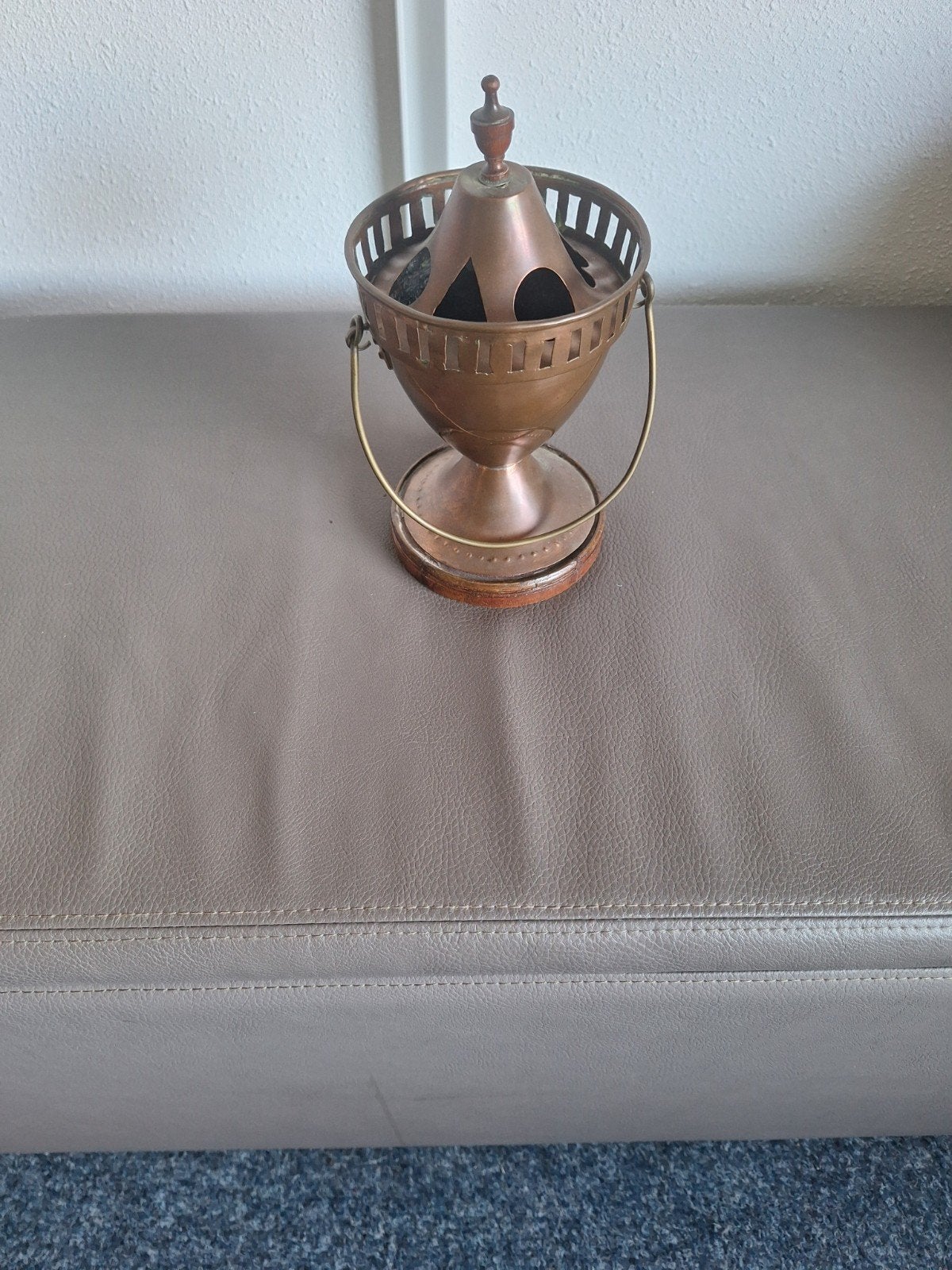 Antieke koperen pijpencomfoor Empire stijl 65 euro, Ophalen of Verzenden