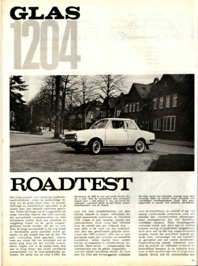 Autovisie test Glas 1204 Mei 1964, Ophalen of Verzenden, Gelezen, Overige merken