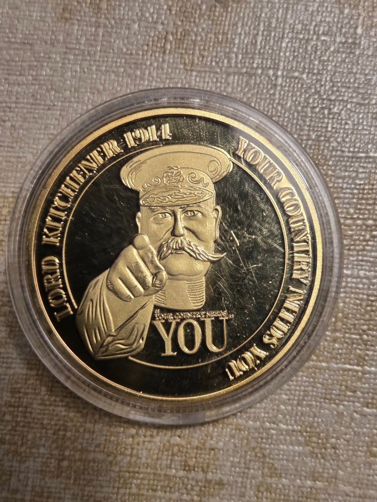 Lord Kitchener 1914 'Your Country Needs You' Herdenkingsmunt, Postzegels en Munten, Penningen en Medailles, Ophalen of Verzenden