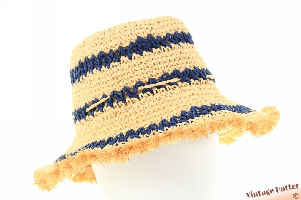 Flexibele zomer strandhoed Fiebig navy blauw papier 56-59, Kleding | Dames, Hoed, Nieuw, Fiebig, One size fits all